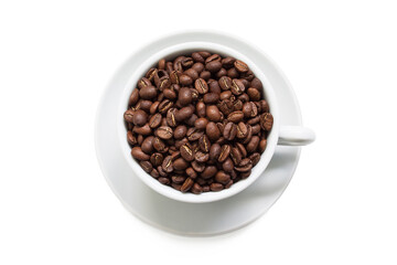 A cup of coffee beans