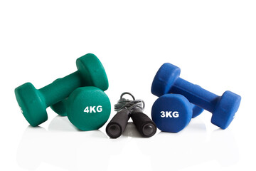Dumbbells and skipping rope isolation