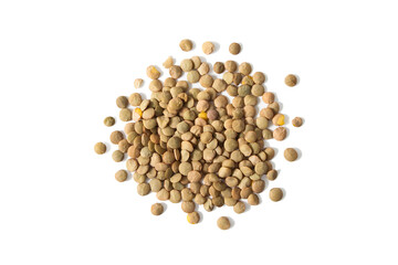 Brown lentils from above