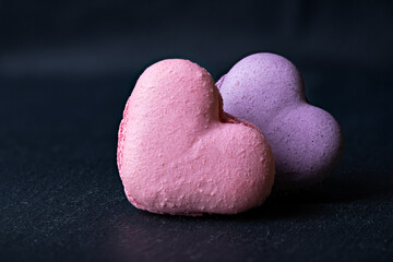 Obraz premium Sweet colored macaroon for a gift to Valentines Day