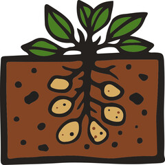 potato hand drawn icon