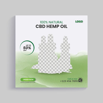 Hemp Product Cbd Oil Social Media Post Banner Template