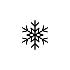 Snowflake icon. New Year and Christmas attribute. Weather element. The symbol of cold, snow, winter and frost. Isolated abstract raster illustration.
