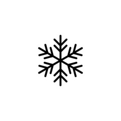 Snowflake icon. New Year and Christmas attribute. Weather element. The symbol of cold, snow, winter and frost. Isolated abstract raster illustration.
