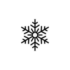 Snowflake icon. New Year and Christmas attribute. Weather element. The symbol of cold, snow, winter and frost. Isolated abstract raster illustration.
