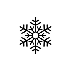 Snowflake icon. New Year and Christmas attribute. Weather element. The symbol of cold, snow, winter and frost. Isolated abstract raster illustration.

