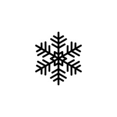 Snowflake icon. New Year and Christmas attribute. Weather element. The symbol of cold, snow, winter and frost. Isolated abstract raster illustration.
