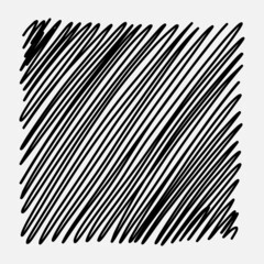Vector hand drawn black marker sketch square doodle isolated on white background