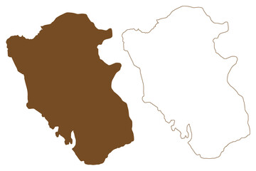 Mombasa island (Republic of Kenya) map vector illustration, scribble sketch Mombasa map