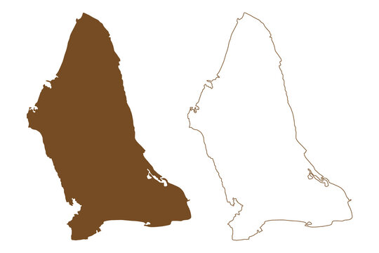 Bantayan island (Asia, Republic of the Philippines) map vector illustration, scribble sketch Bantayan map