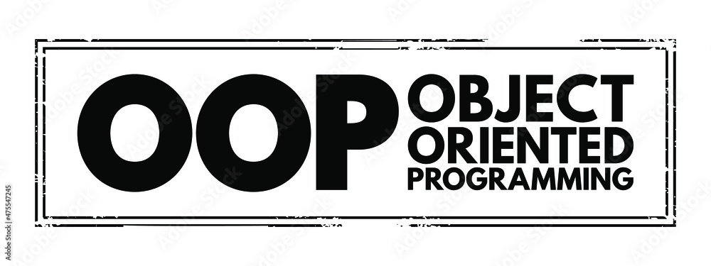 Poster oop - object oriented programming acronym, technology concept background
