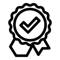 Approved Quality Seal Flat Icon Isolated On White Background