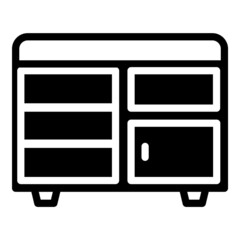 Interior Home Furniture Flat Icon Isolated On White Background