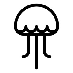 Jelly Fish Flat Icon Isolated On White Background