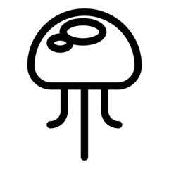 Jelly Fish Flat Icon Isolated On White Background
