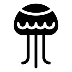 Jelly Fish Flat Icon Isolated On White Background