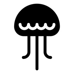 Jelly Fish Flat Icon Isolated On White Background