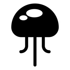 Jelly Fish Flat Icon Isolated On White Background