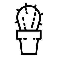 Home Cactus Plant Flat Icon Isolated On White Background