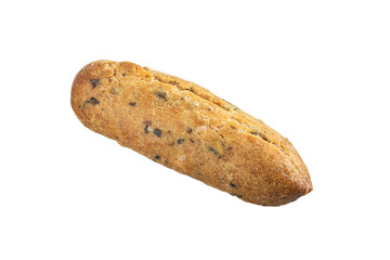 Mini baguette isolated on white background.