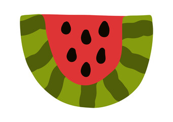 Watermelon. Doodle watermelon slice fruit. Vector exotic food icon