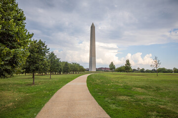 Washington DC, USA - August 22 2021: Washington Monument during summer. the pencil.