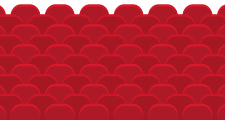 empty red chairs of the cinema, theatre background- vector illustration