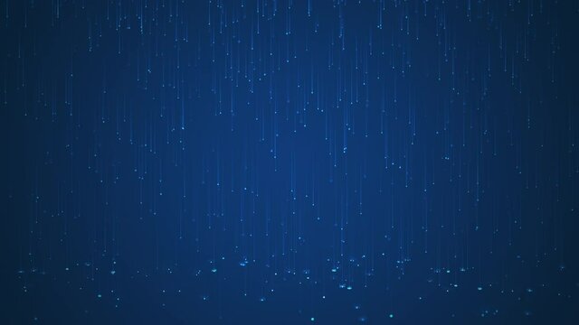 Particle streak falling representing digital rain loopable