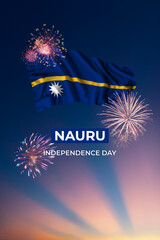 Flag of Nauru on Independence day
