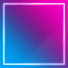 正方形のネオン背景　ピンク＆ブルー