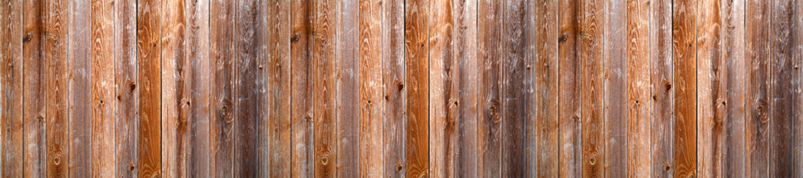 Brown rich wooden background from horizontal planks © TISHKOVA