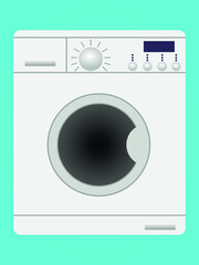 Washing machine in a flat style