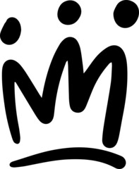 crown hand drawn icon