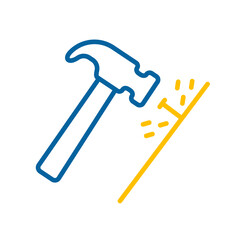 Hammer and nails vector isolated flat icon