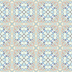 Seamless ornamental decorative pattern. Mosaic art texture.