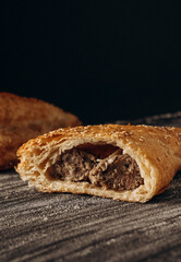 sliced bread on wooden table