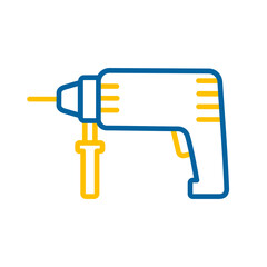 Electric hammer drill vector isolated flat icon