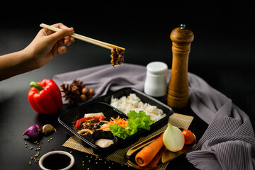 Japanese Bento box rice meal