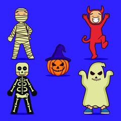 cartoon vector collection of hellowen characters with various shapes