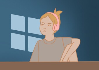 ragazza in quarantena