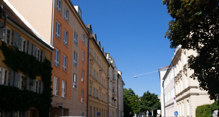 Fototapeta na wymiar Historical buildings in Haidhausen, Munich Germany.