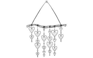 illustration of a heart branch vector valentine day