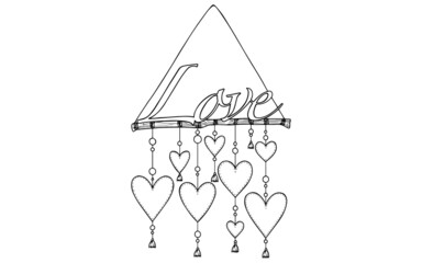 illustration of a heart branch vector valentine day