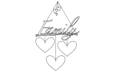 illustration of a heart branch vector valentine day