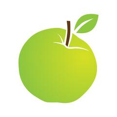 green apple with leaf