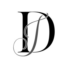 dj, jd, monogram logo. Calligraphic signature icon. Wedding Logo Monogram. modern monogram symbol. Couples logo for wedding