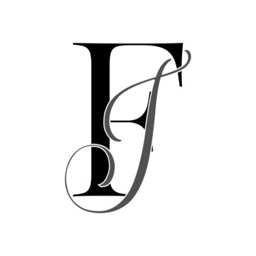 fj, jf, monogram logo. Calligraphic signature icon. Wedding Logo Monogram. modern monogram symbol. Couples logo for wedding