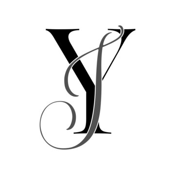 yj, jy, monogram logo. Calligraphic signature icon. Wedding Logo Monogram. modern monogram symbol. Couples logo for wedding