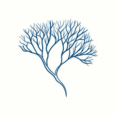 Seaweeds silhouettes. Underwater coral reef, hand drawn sea kelp plant, isolated marine weeds outdoor ocean. © KozyPlace