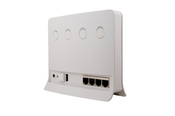 Wireless WiFi router isolated on white background